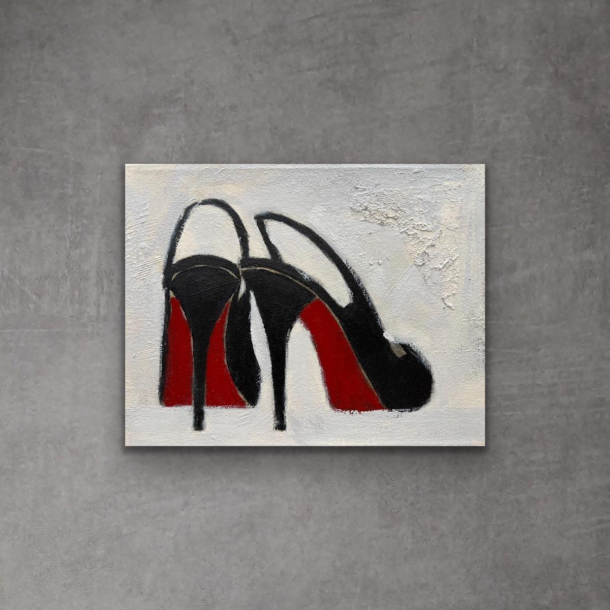 Head Over Heels #5 (Shoe Painting On Canvas) For Sale 1