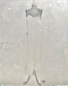 Slipping Into Something More Comfortable, 24x30, Figurative Frau, Spitze, Beige