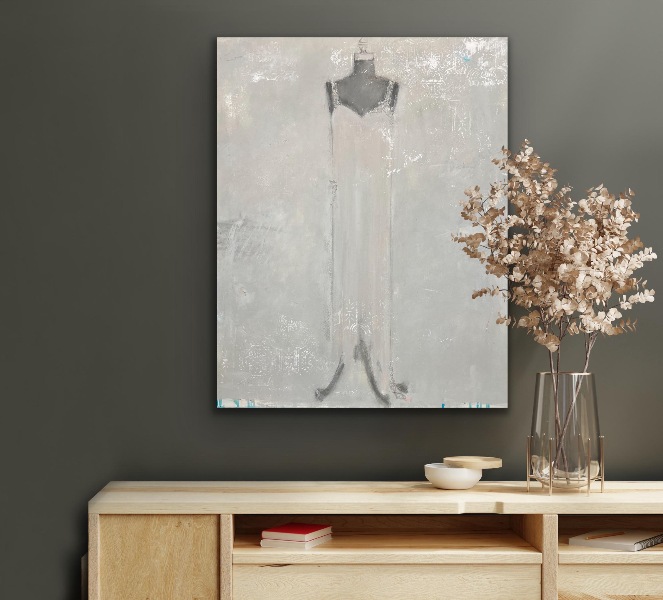 Se glisser dans quelque chose de plus confortable - 30x24, peinture de robe, nature morte en vente 12