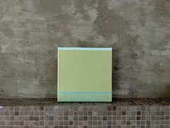 Calm And Cool - 8"x8", Green, Blue, Abstract Painting, Modern, Minimal Landscape