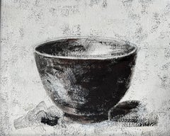 Super Bowl 3 - 16.5"x14.5" - Framed, Still Life Painting, Brown, Black, White