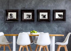 Super Bowls - 4 tableaux encadrés, séries de natures mortes, Brown, Black, Off-White