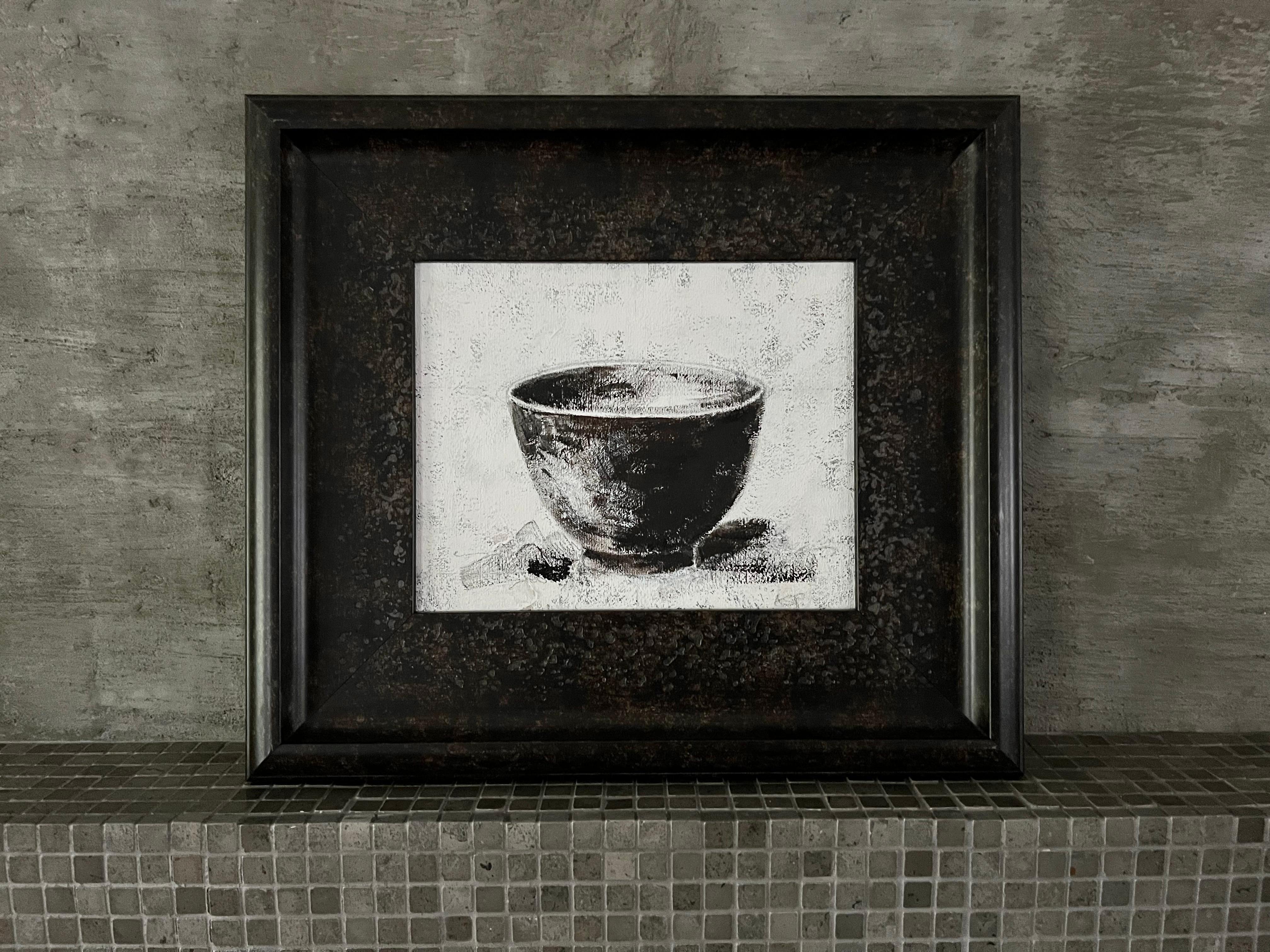 Super Bowls - 4 tableaux encadrés, séries de natures mortes, Brown, Black, White en vente 14