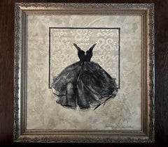 Take Me Dancing #1 - 14"x14", Original Dress Painting, Framed Artwork, Women