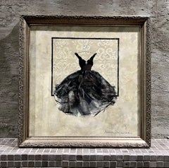 Take Me Dancing #1 - 14"x14", Original Dress Painting, Framed Artwork, Women