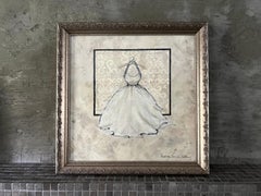 Take Me Dancing #3 - 14"x14", Original Dress Painting, Framed Artwork, Women