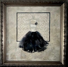 Take Me Dancing #4 - 14"x14", Original Painting, Dress, Framed Artwork, Women