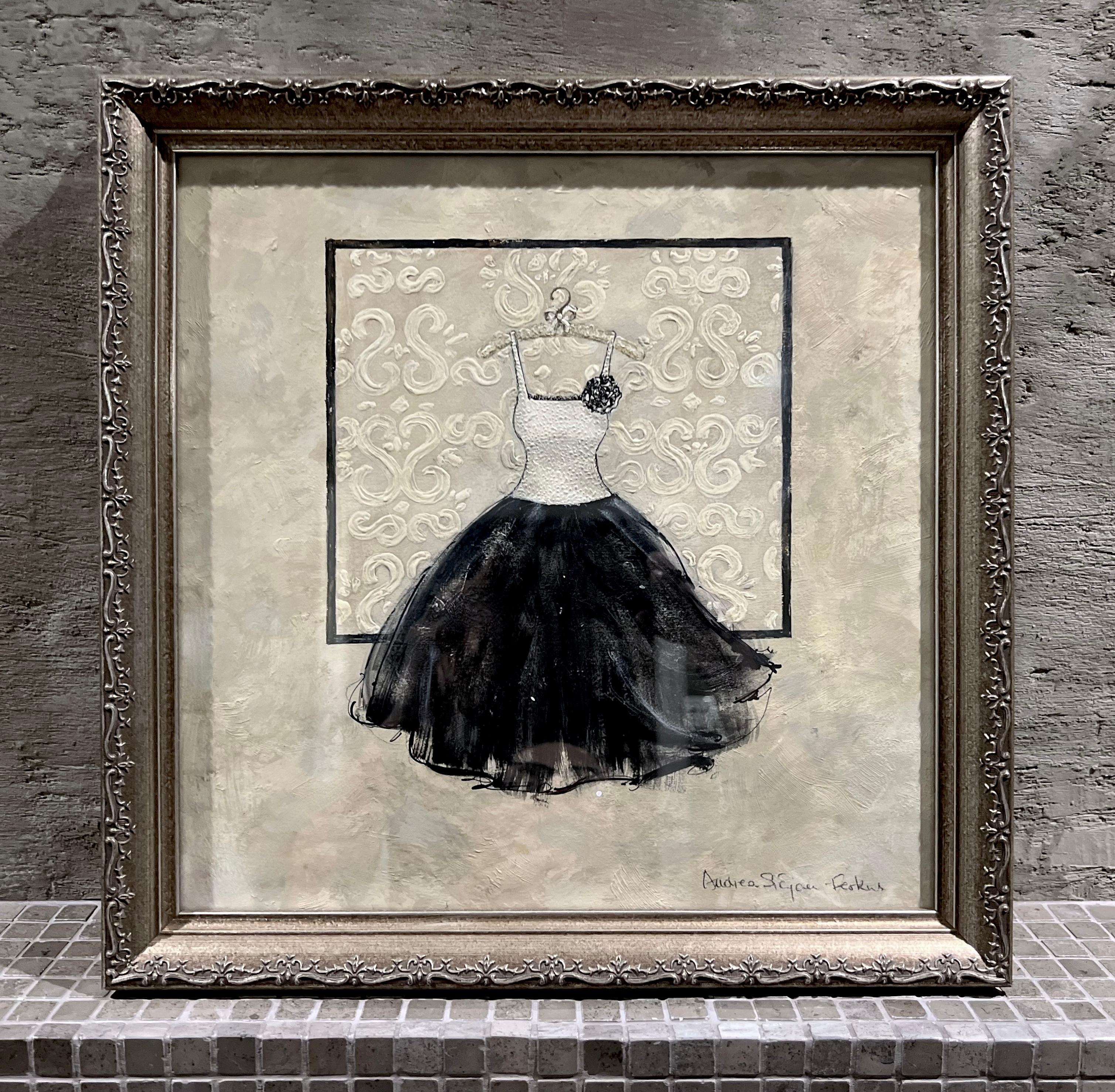 Take Me Dancing #4 - 14"x14", Original Painting, Dress, Framed Artwork, Women