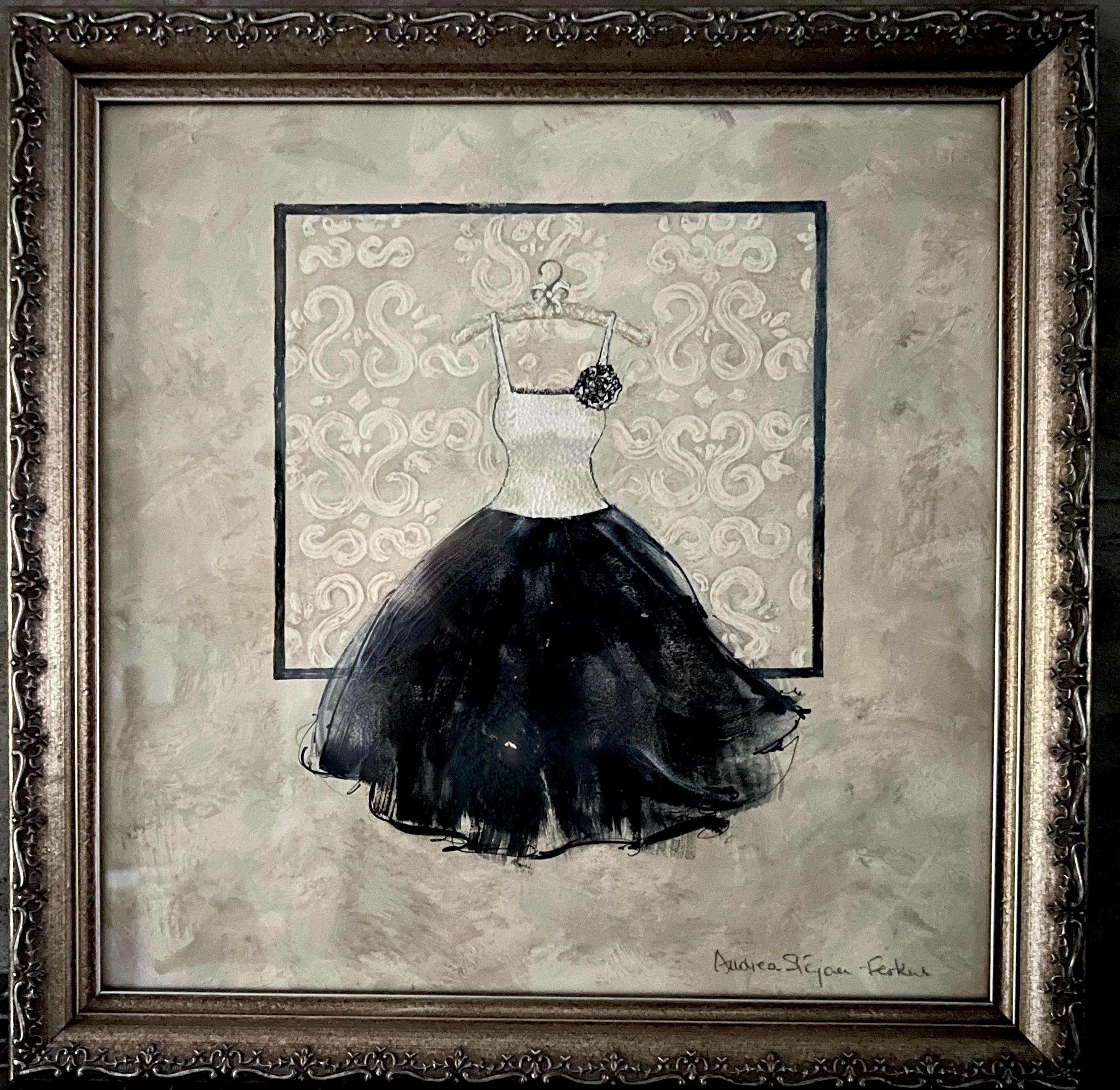 Llévame a Bailar, Serie De 4 Obras De Arte Originales, Vestidos Enmarcados 14 