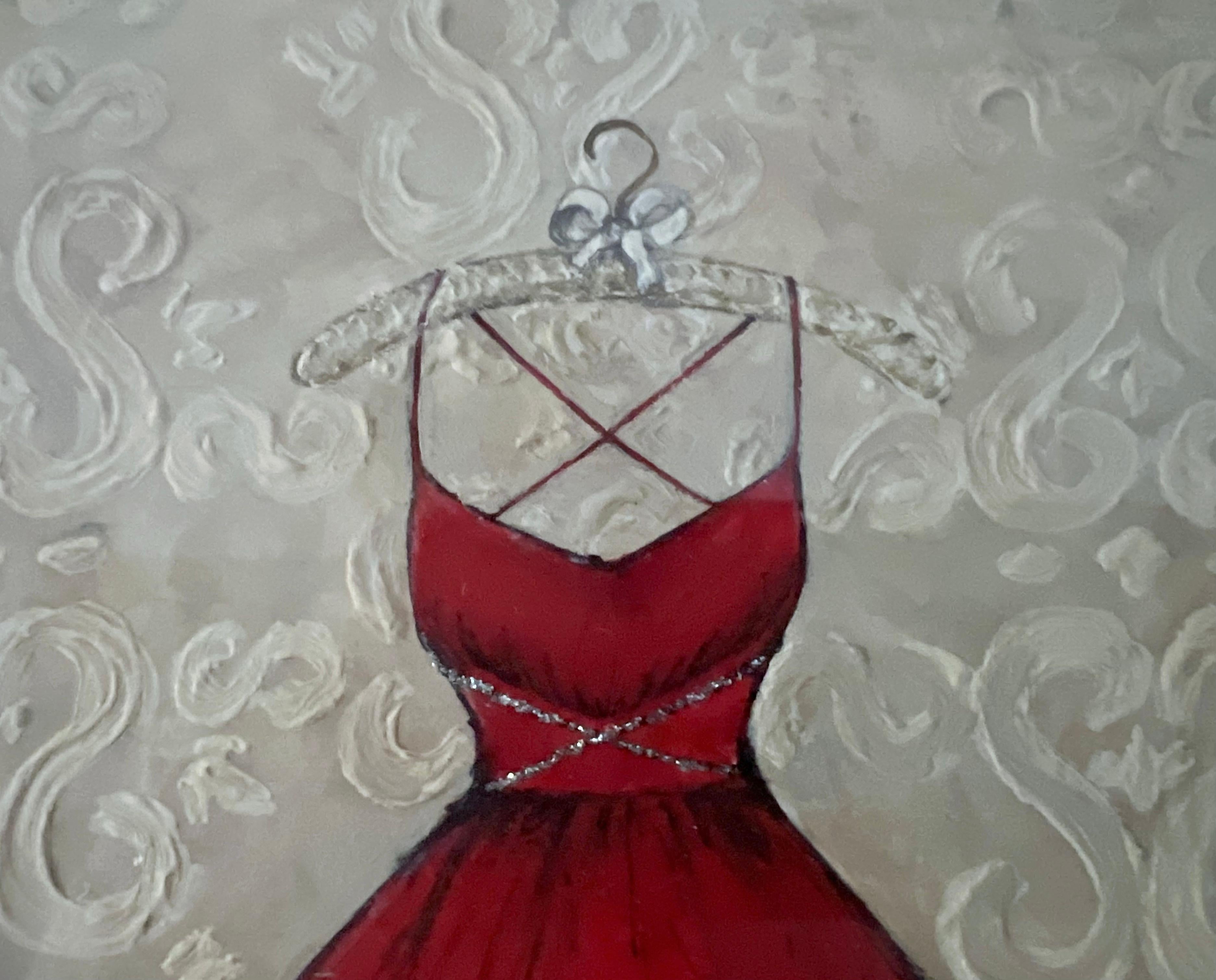 Llévame a Bailar, Serie De 4 Obras De Arte Originales, Vestidos Enmarcados 14 