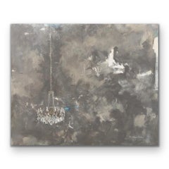 The Brighter Side Of Things 3 -30"x36", Semi-Abstract Chandelier Painting, Light
