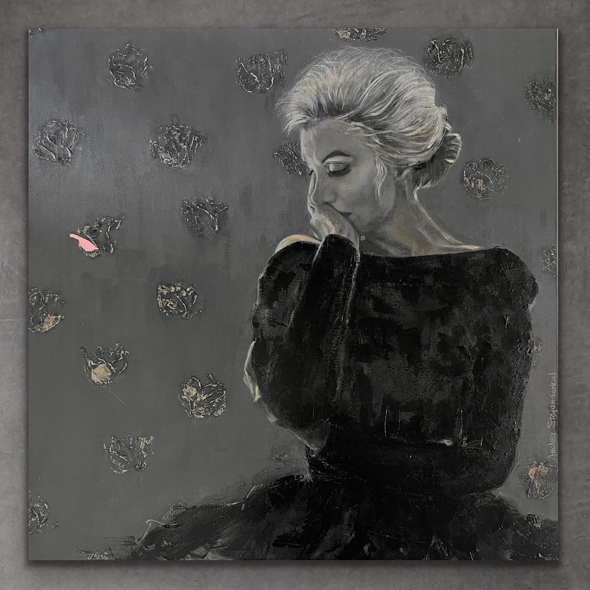 Andrea Stajan-Ferkul Figurative Painting - The Last Sitting 1 - (Marilyn Monroe's last photo series)