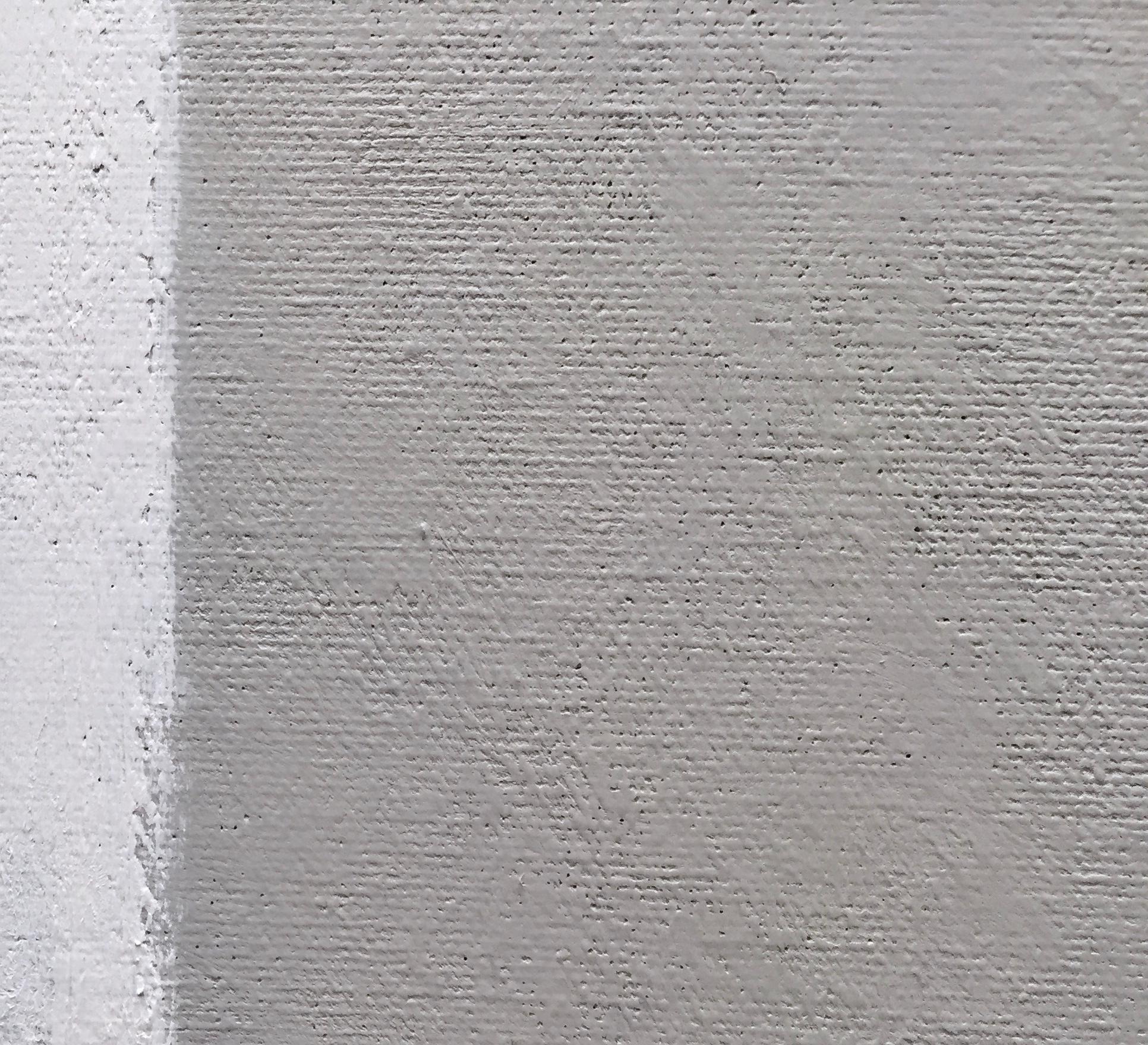 This Is Where I Draw The Line #4, 16"x18", Abstract Painting, Grey, White - Art by Andrea Stajan-Ferkul