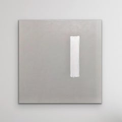 This Is Where I Draw The Line #4, 20"x20", Minimal Abstract, Grey, White