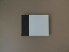 Simply Put - 1 - Geometrisches, abstraktes Gemälde, minimalistisch, blau und schwarz