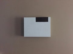 Simply Put #3 - 9 "x12", minimal, pittura astratta, blu e nero