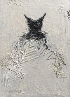 Dancing In The Clouds - (5"x7", Black, Off White, Dress Painting)