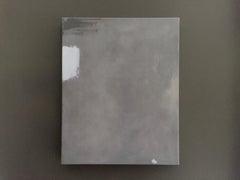 Untitled (Abstract 18) - 16"x20", Minimal Grey, White Painting, Christmas