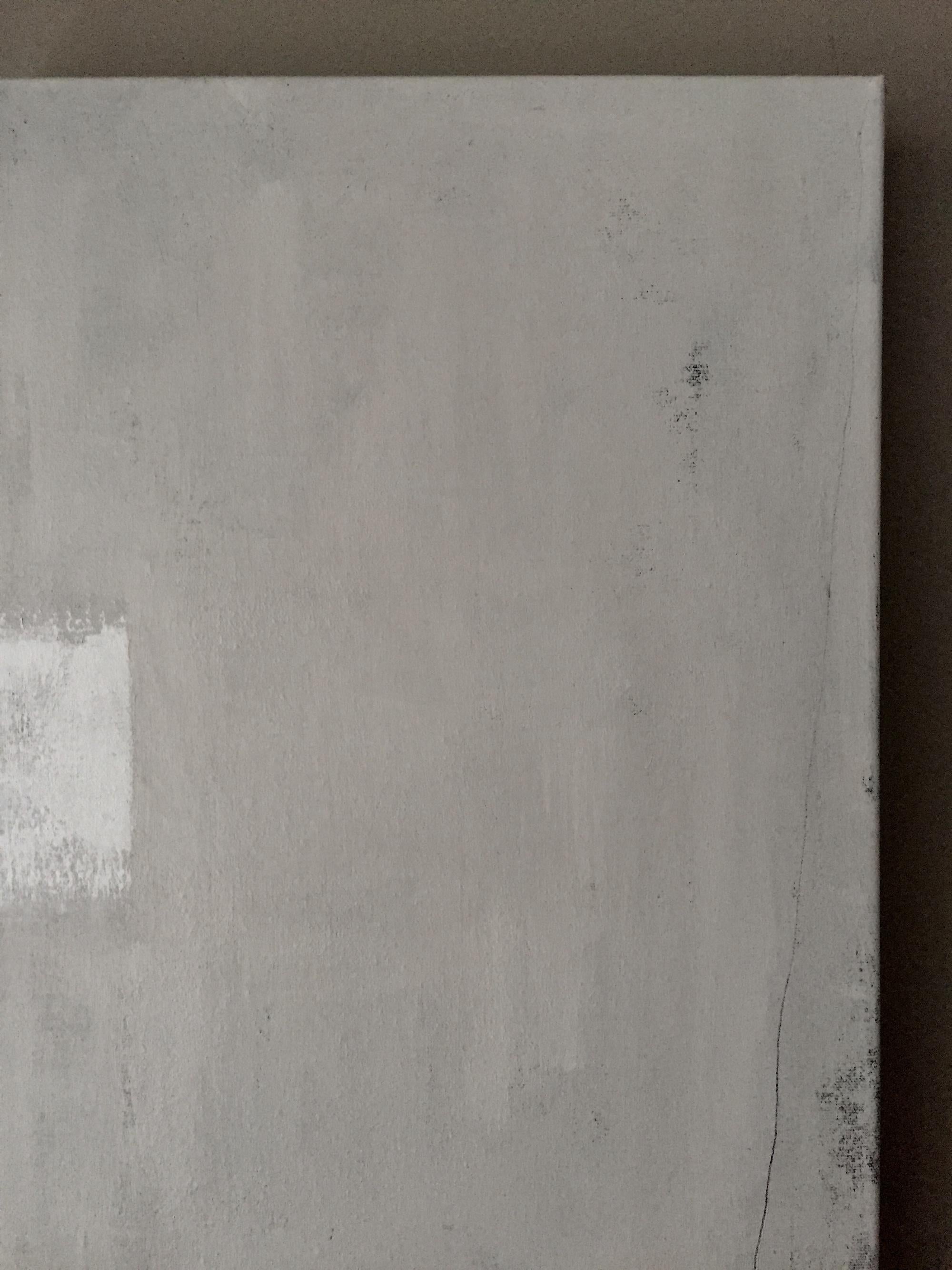 Untitled (Abstract 19) - 12 Zoll x 24 Zoll - Minimalistisches Gemälde, Grau, Schwarz, Neutral im Angebot 3
