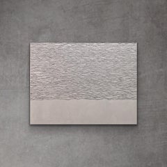 Untitled (Abstract 28) - 16"x24", Textured Abstract, Grey, Neutral