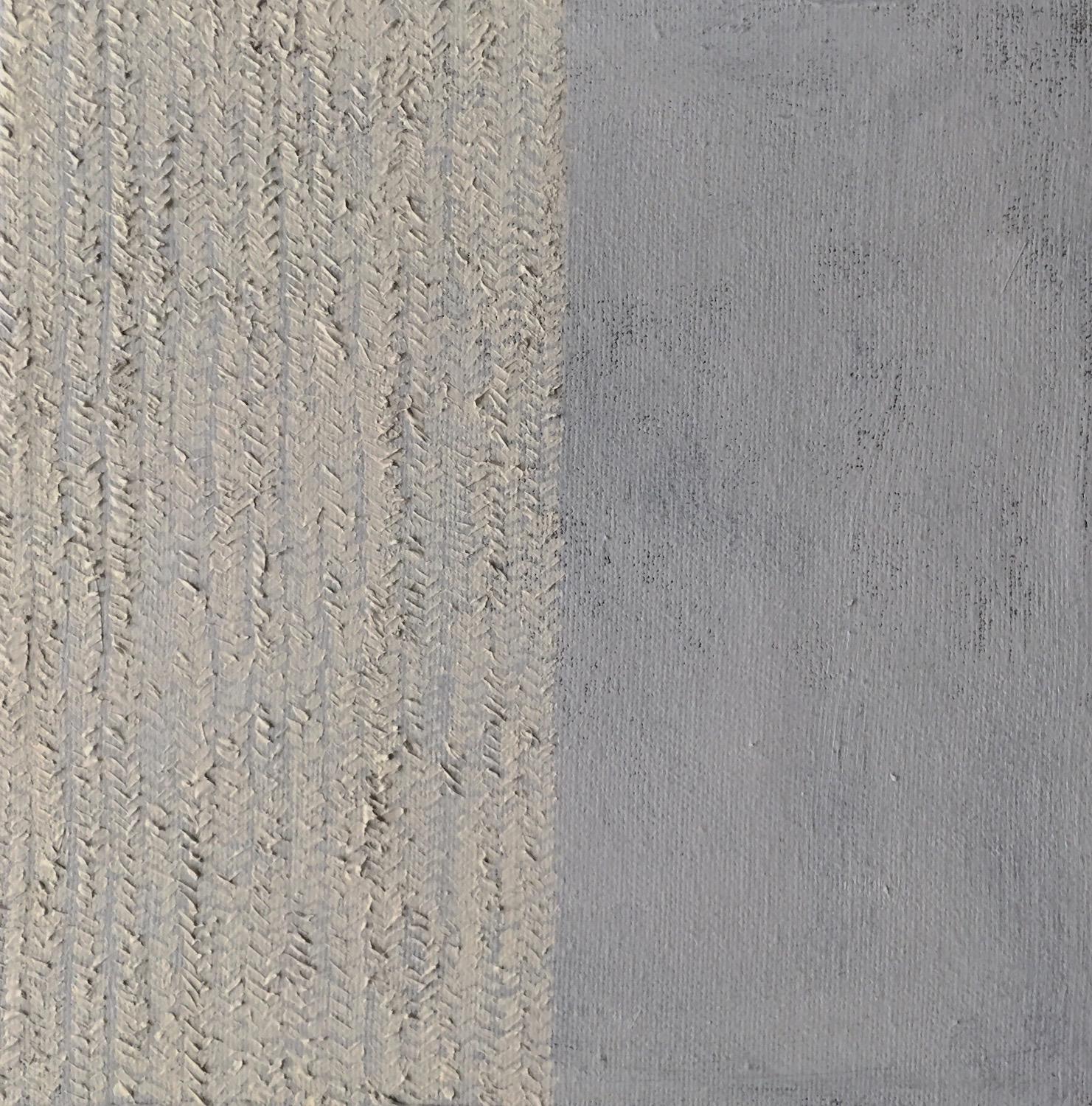 Andrea Stajan-Ferkul Abstract Painting - Untitled (Abstract 20) Minimal, Textured, Grey, Beige, Neutrals
