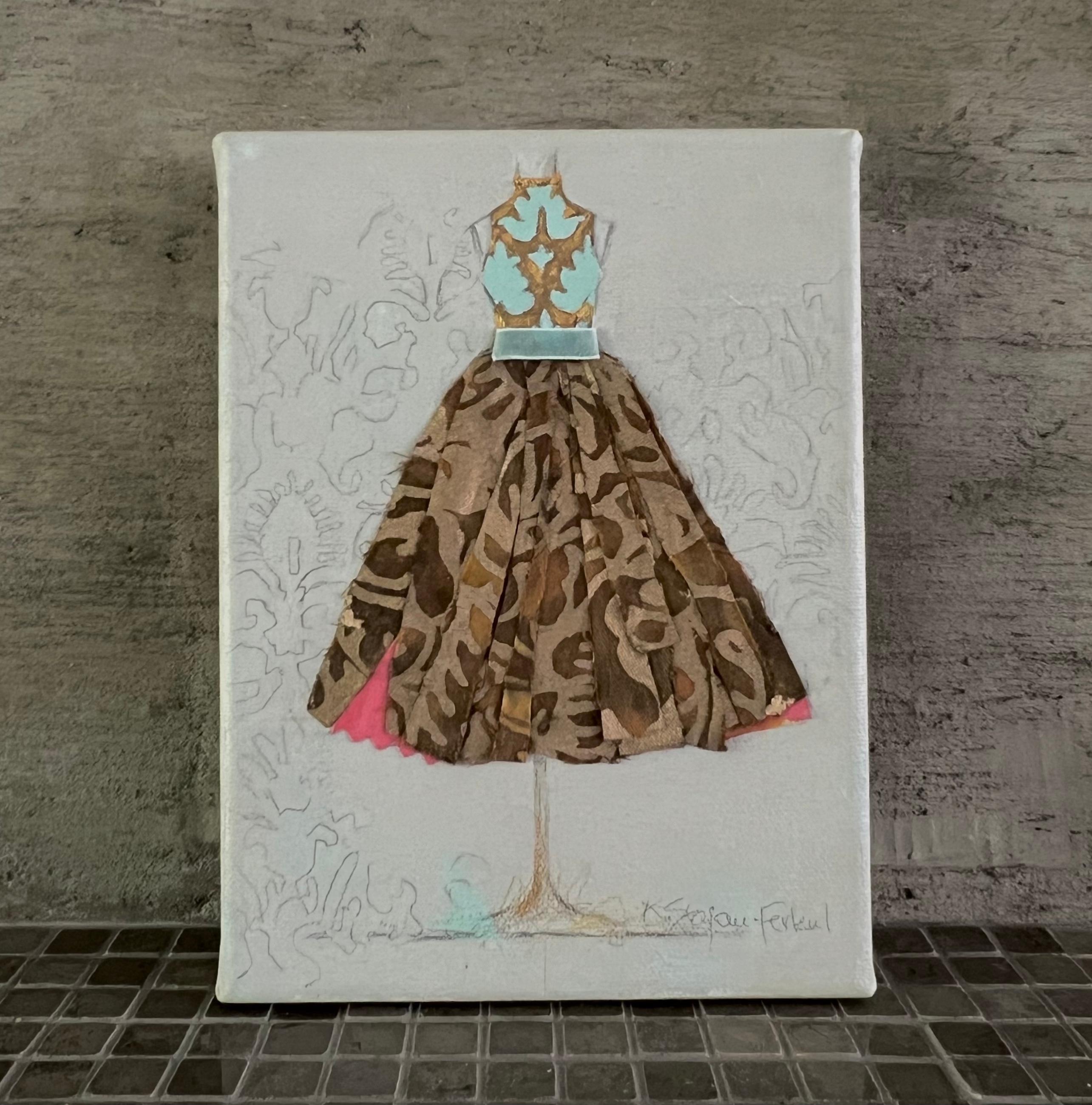 Musa Veneciana - 6 "x8" Pintura Original, Inspirada en Fortuny, Moda Figurativa