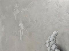 Wrap Yourself Around Me, 48"x60", Pearls, White, Beige, Grey Painting