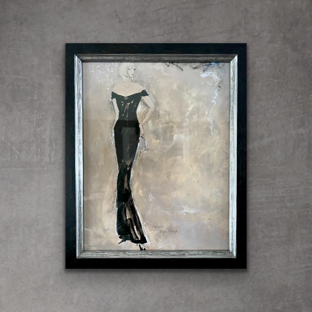 This figurative art print communicates the essence of classic style. A neutral, atmospheric background creates an evening-like ambience. This print comes professionally framed in a perfectly complementary Larson Juhl frame, enhancing its overall