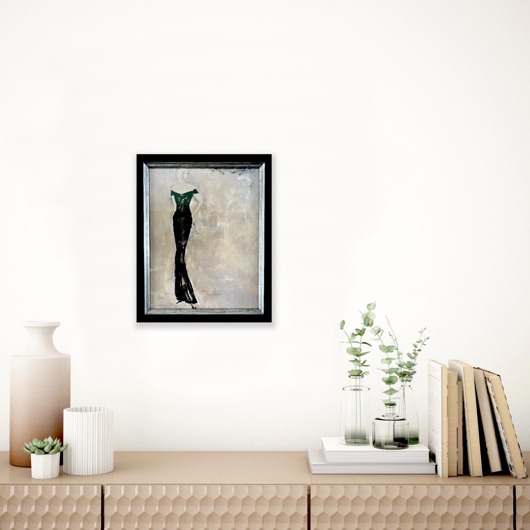Colors Of The Night  - Framed Art Print - Black, Beige, Fashion Inspired For Sale 1