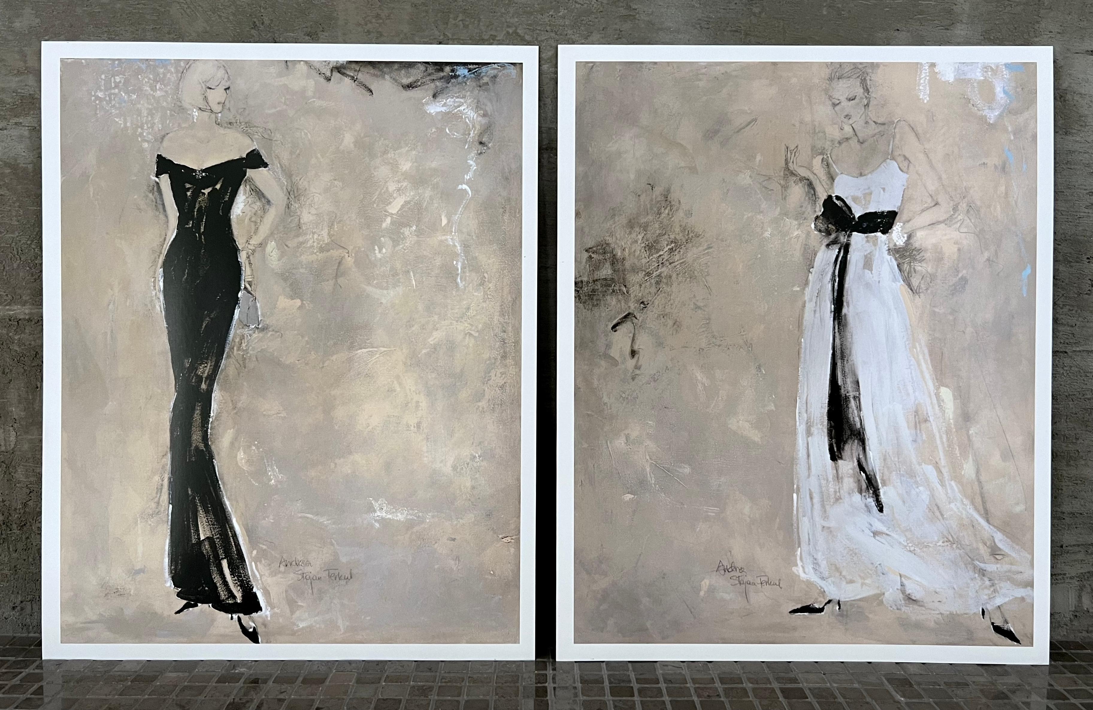 Colours Of The Night #3 + #4, 2 Art Prints, 11"x14" Ea, Beige, Figurative, Women