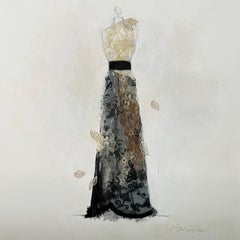 Cubierto De Encaje , 8 "x8", Impresión Giclée Con Adornos A Mano, Blanco Y Negro