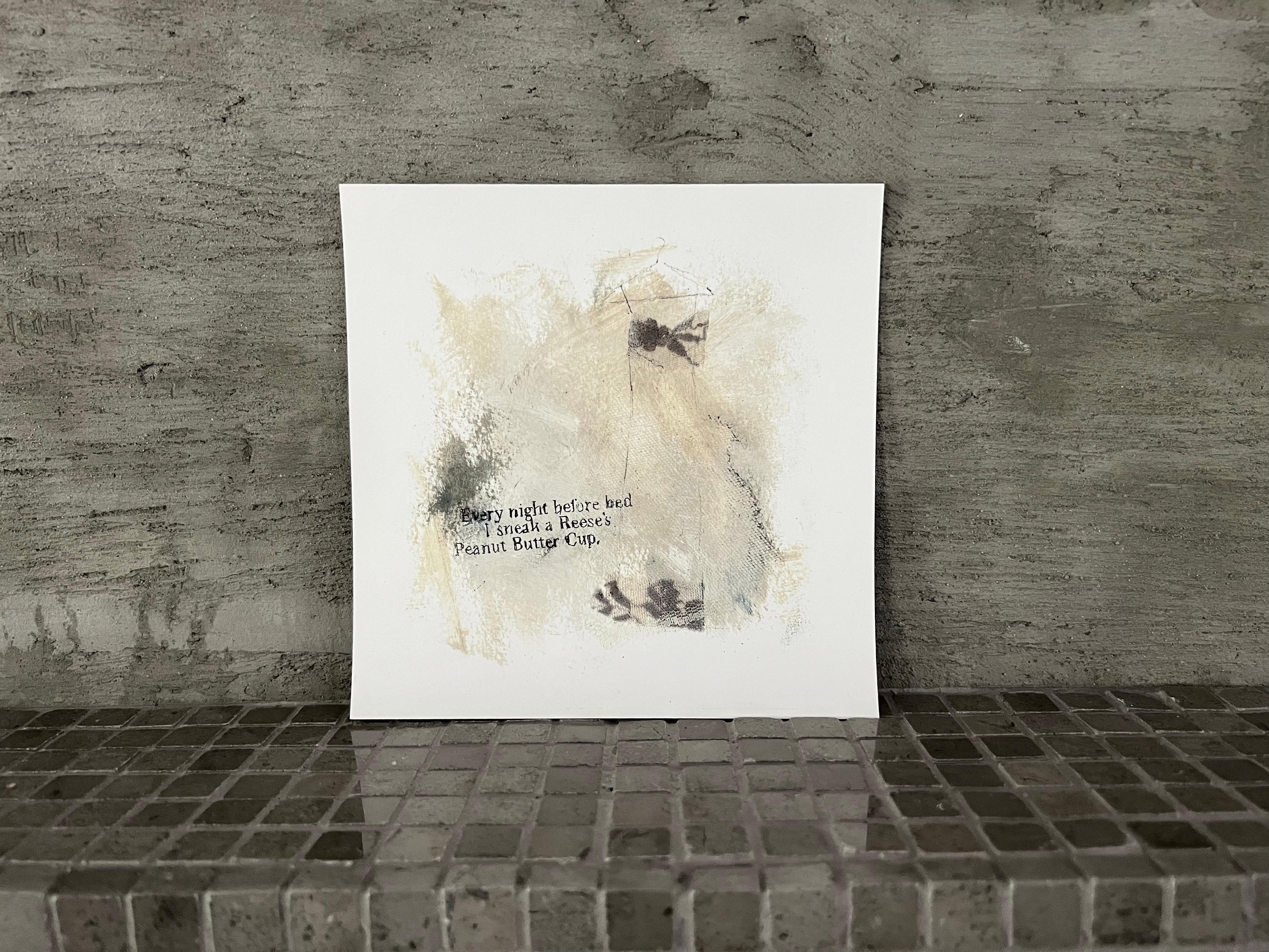 Ogni sera prima di andare a letto - 6 "x6", Stampa d'arte giclée, Cioccolato e burro d'arachidi
