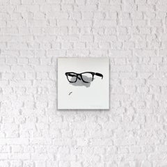 Eye Contact - 6"x6", Giclée Print, Black And White, Ray Ban Style Glasses
