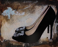 If The Shoe Fits #1 - 8 "x10", Stampa d'arte su carta, Scarpa nera con tacco alto da donna