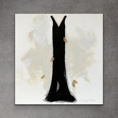 Little Black Dress - 6"x6", Giclée Print w/Hand Painted Embellishments 