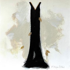 Little Black Dress - 6"x6", Giclée Print w/Hand Painted Embellishments