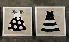 Nautical Girl #2 + #3, Art Prints, 9.5"x9.5" Children's Art , Navy, White, Beige
