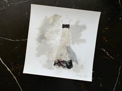 Nightcap, 8 "x8", stampa giclée con decorazioni a mano, bianco e nero