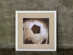 Play Hard - 2 - 9.5"x9.5", Soccer Art Print, Sports Print, Child's Room, Brown