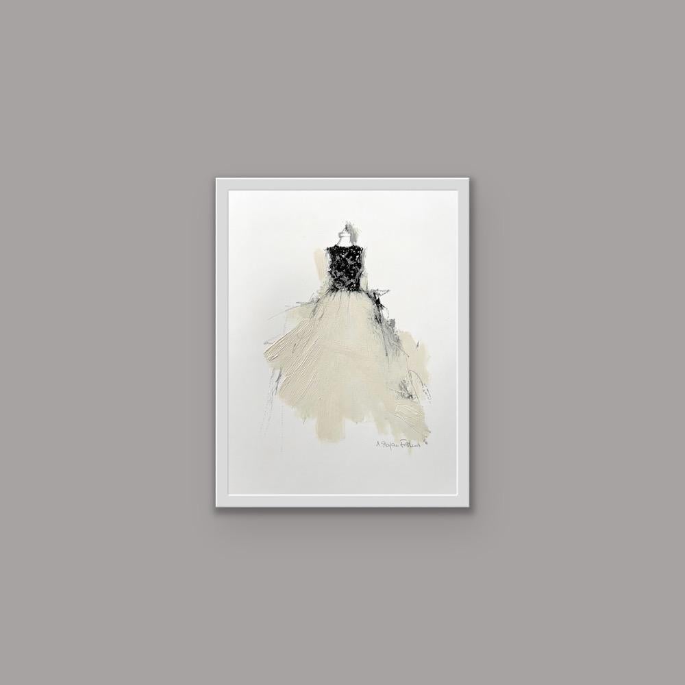 The Dressing Room 1 - 18x22cm, Kunstdruck mit handbemalten Elementen, Beige, Schwarz im Angebot 6