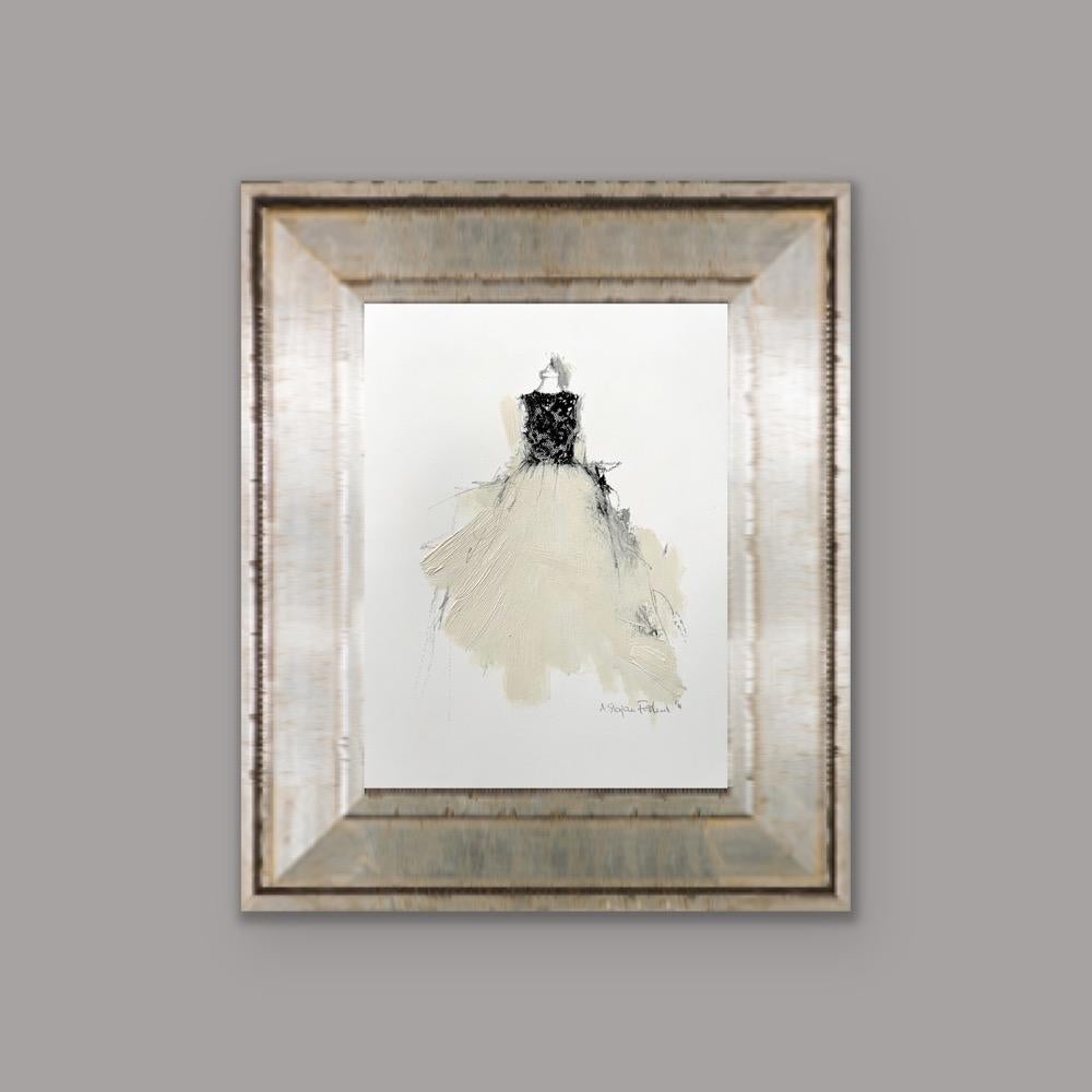 The Dressing Room 1 - 18x22cm, Kunstdruck mit handbemalten Elementen, Beige, Schwarz im Angebot 4