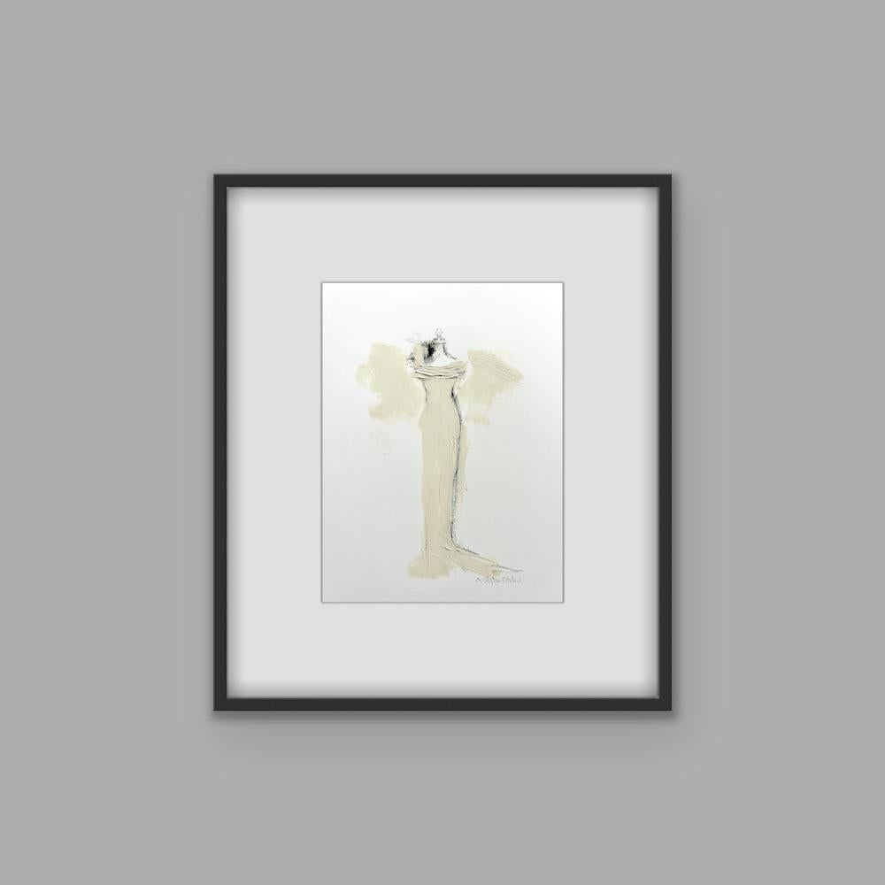 The Dressing Room 2 - 18x22cm, Kunstdruck mit handbemalten Elementen, Beige, Schwarz im Angebot 6