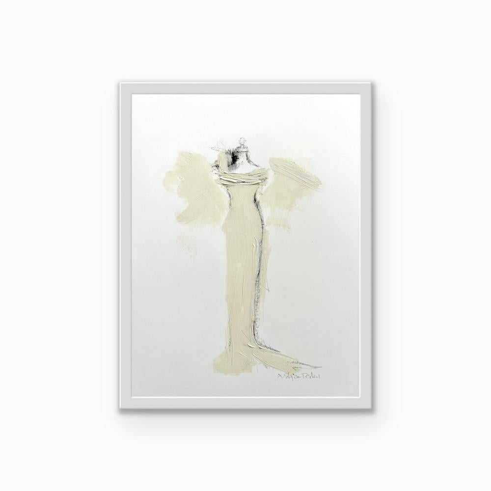 The Dressing Room 2 - 18x22cm, Kunstdruck mit handbemalten Elementen, Beige, Schwarz im Angebot 4