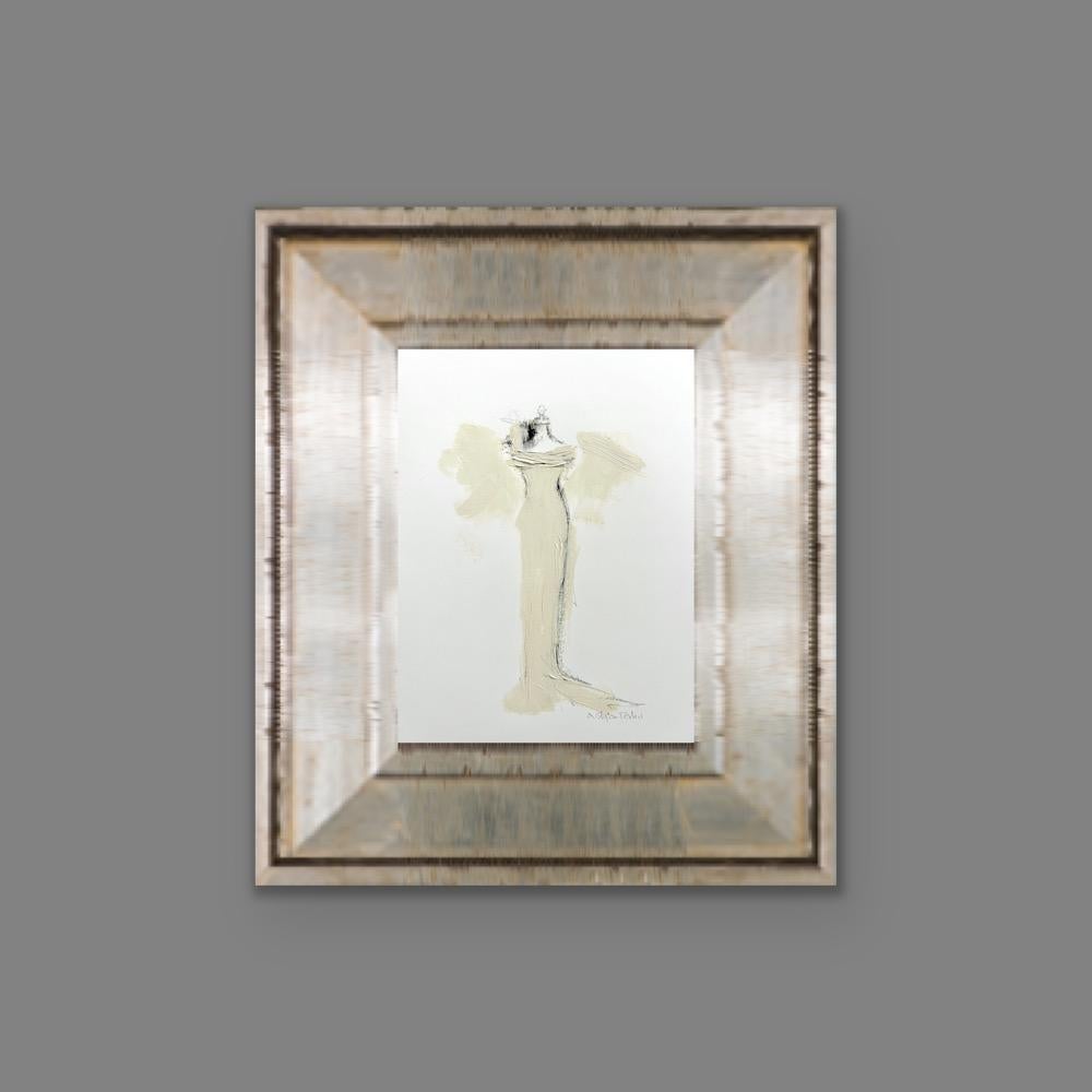 The Dressing Room 2 - 18x22cm, Kunstdruck mit handbemalten Elementen, Beige, Schwarz im Angebot 5