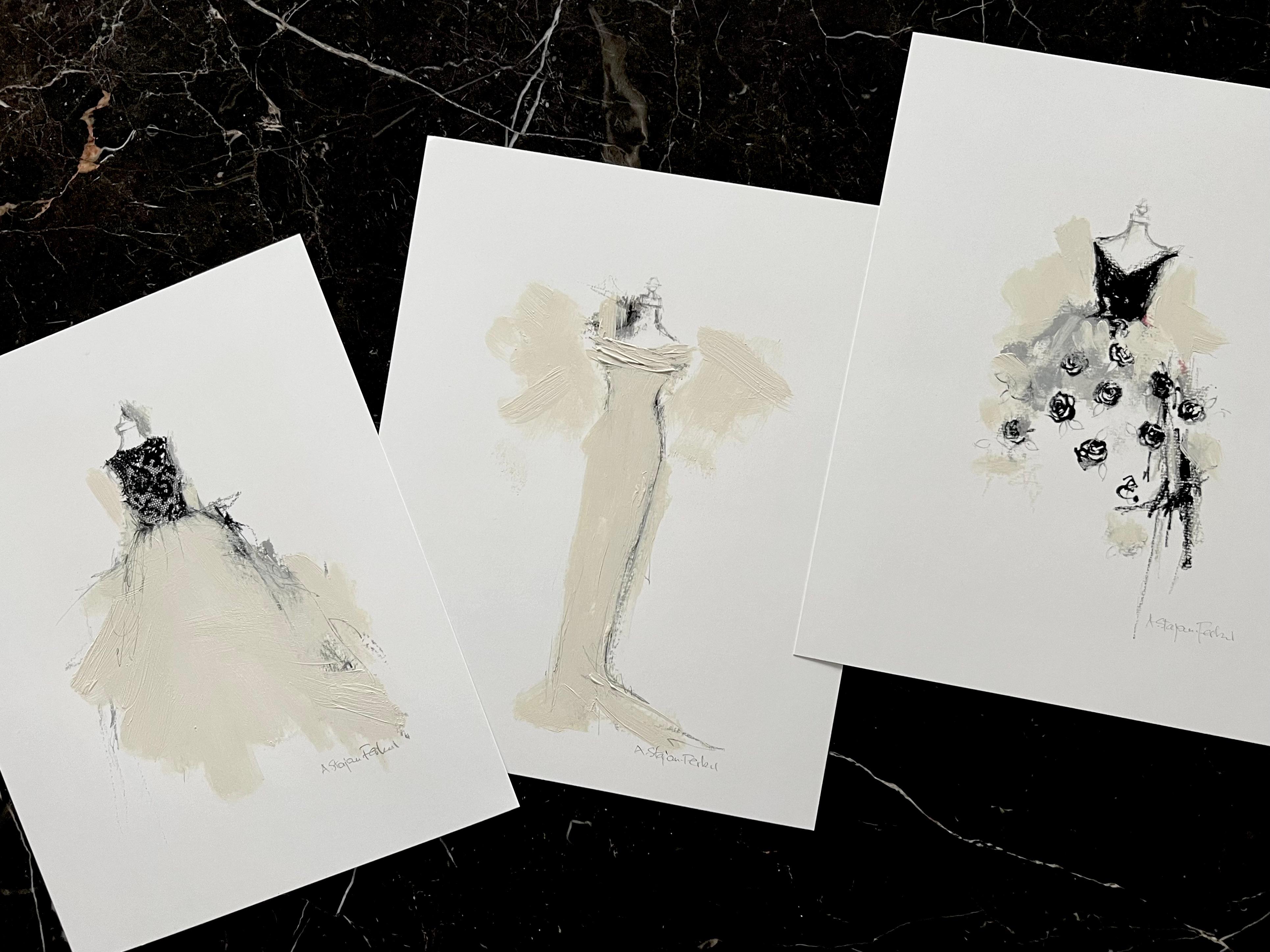 The Dressing Room 3 - 18x22cm, Kunstdruck mit handbemalten Elementen, Serie im Angebot 9
