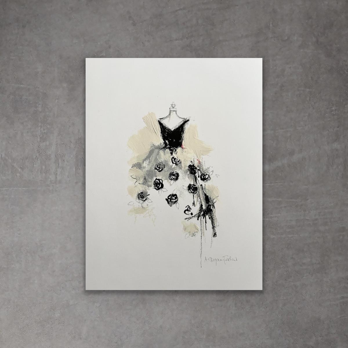 A timeless palette of neutrals. This art print has hand painted brush and pencil strokes added to give it a unique quality. A fusion of digital and hand painted elements add  distinct character and individuality. Hand signed. 
No. 3 from series of