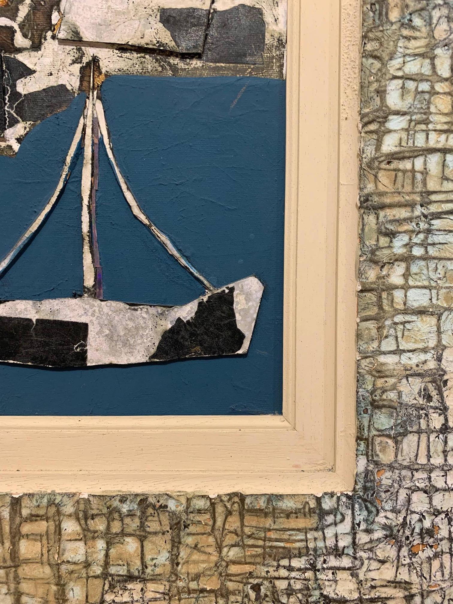 Fishermans Wife –Andrea Stella-Figuratives abstraktes Gemälde mit gemischten Medien im Angebot 3