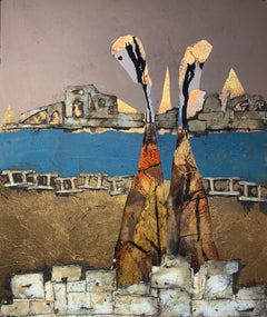 Golden Beach - Andrea Stella - Pittura astratta figurativa - Tecnica mista