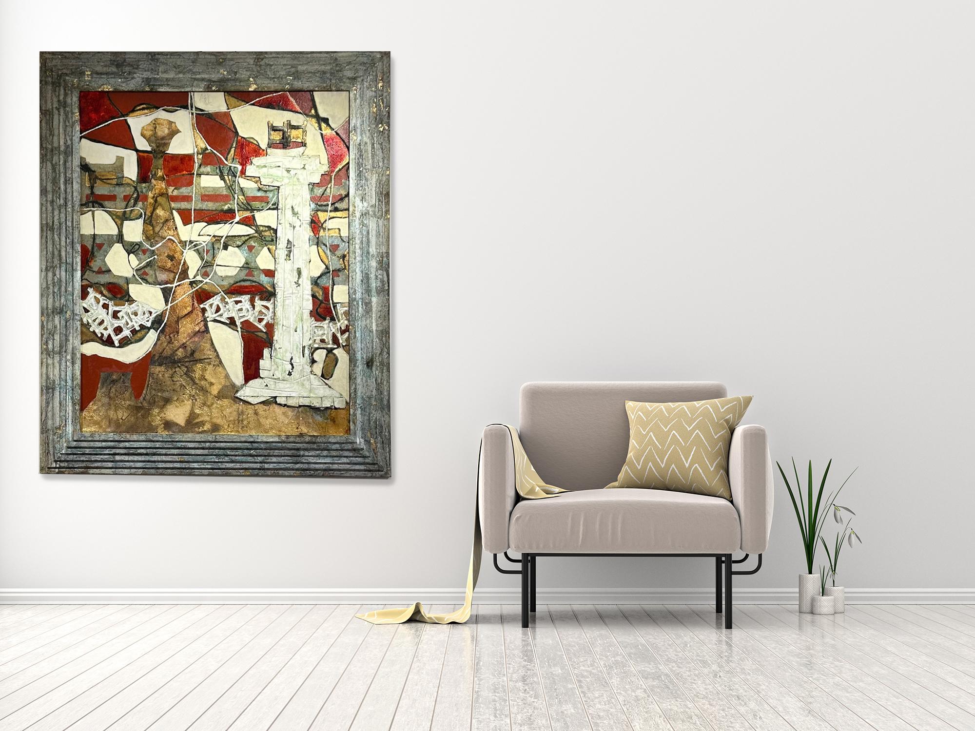 Camino En El Arte - Andrea Stella- Pintura Color Rojo Hoja De Oro - Técnica Mixta - Painting de ANDREA STELLA