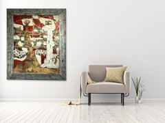 Camino En El Arte - Andrea Stella- Pintura Color Rojo Hoja De Oro - Técnica Mixta